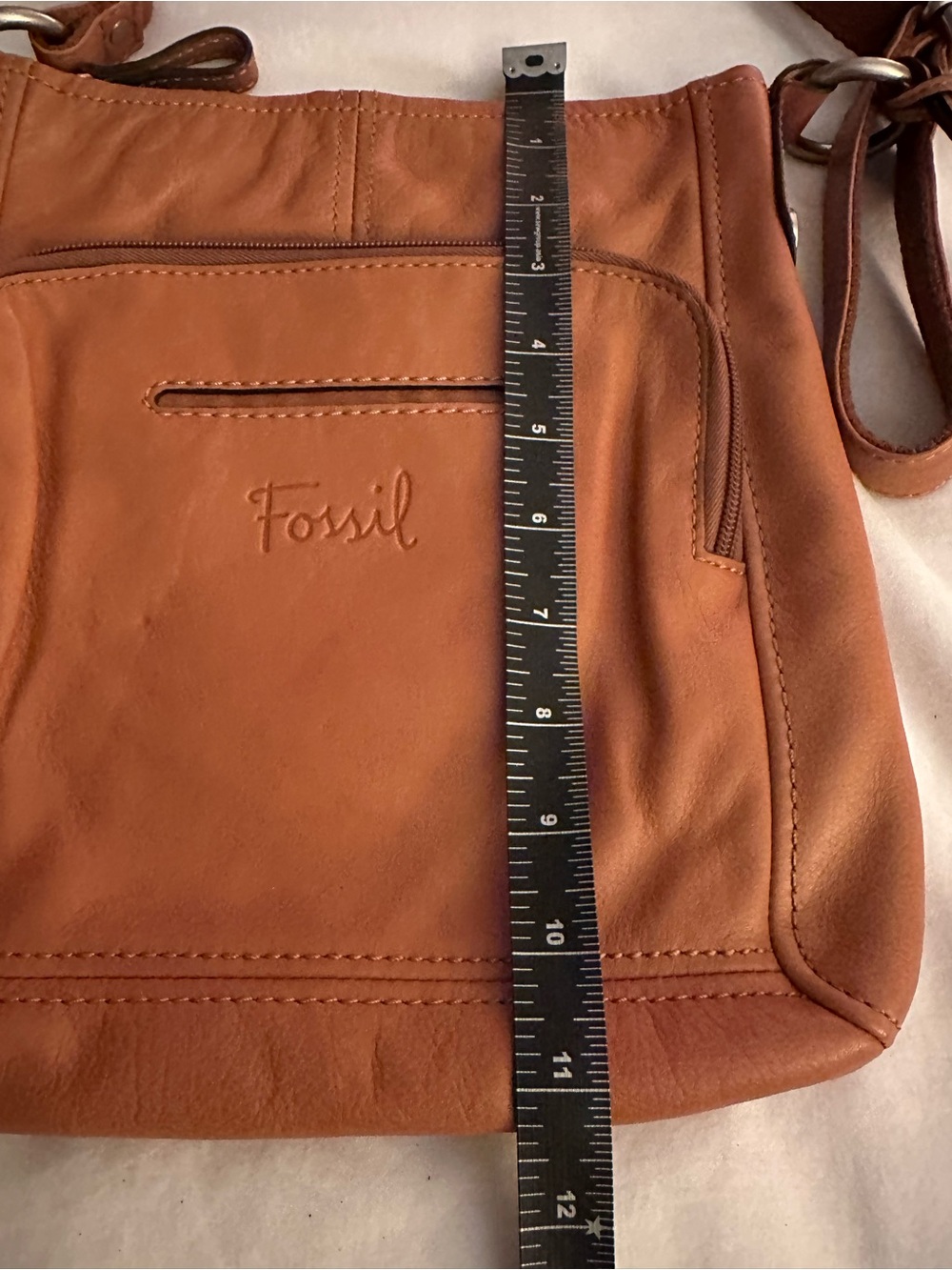 Fossil Genuine Leather Cross Body /Shoulder Bag. Cognac Brown. - Picture 6 of 6